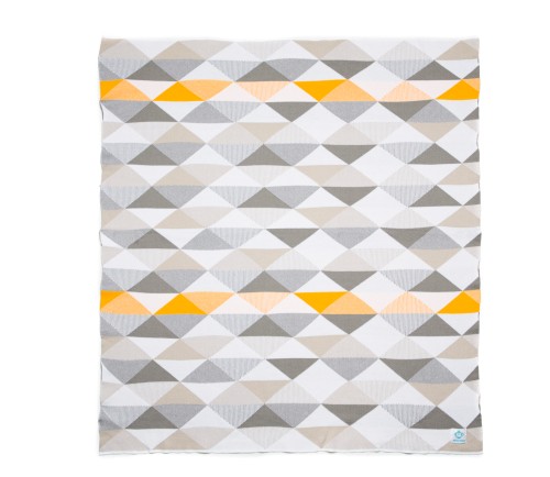Organic Cotton Knitted Baby Blanket “Orange Triangles”
